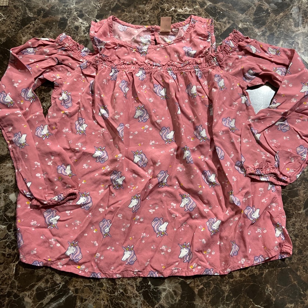 Color (Pink) Unicorn blouse for Girls!